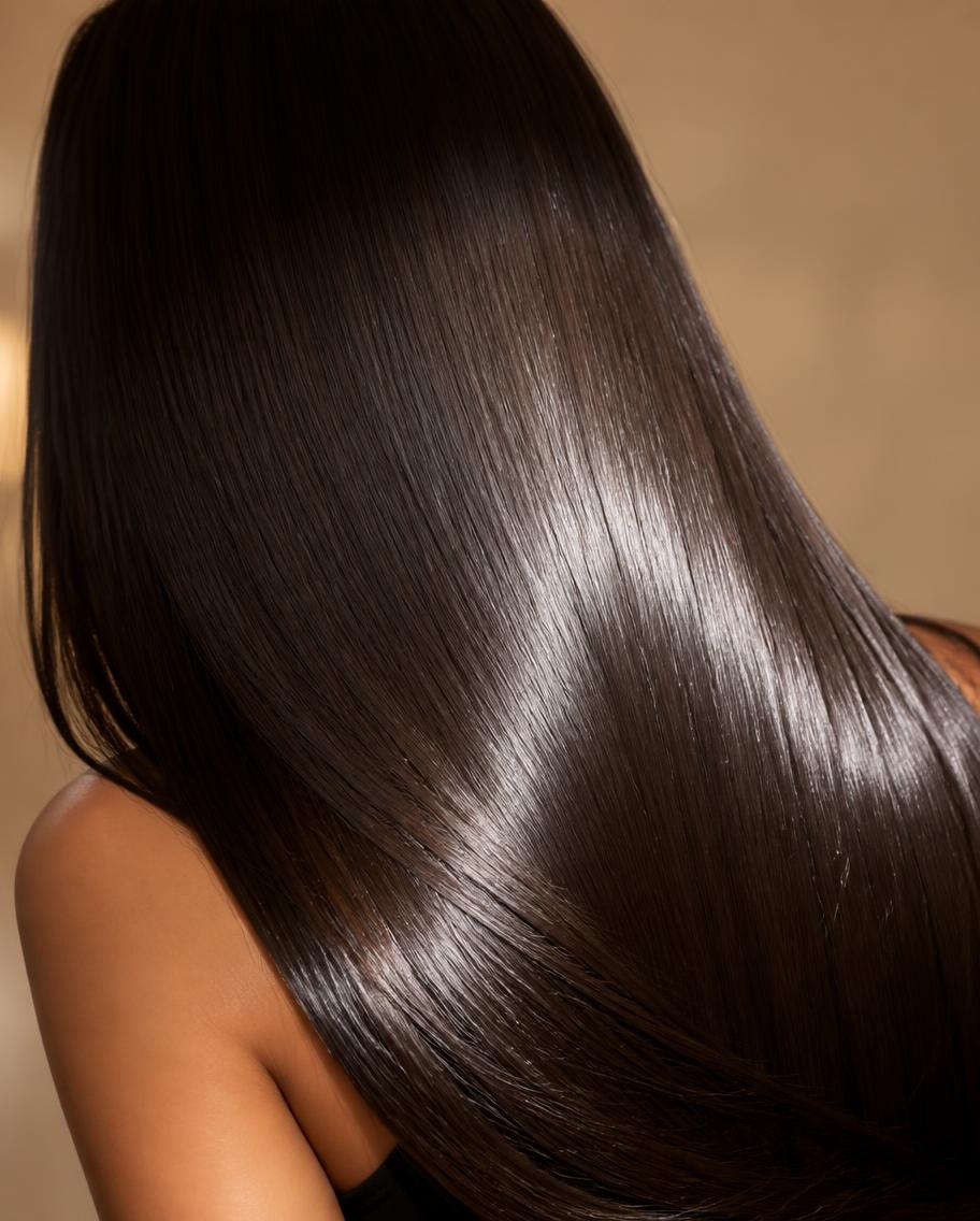 Cabelo liso e brilhante depois da Progressiva Vegetal Havana